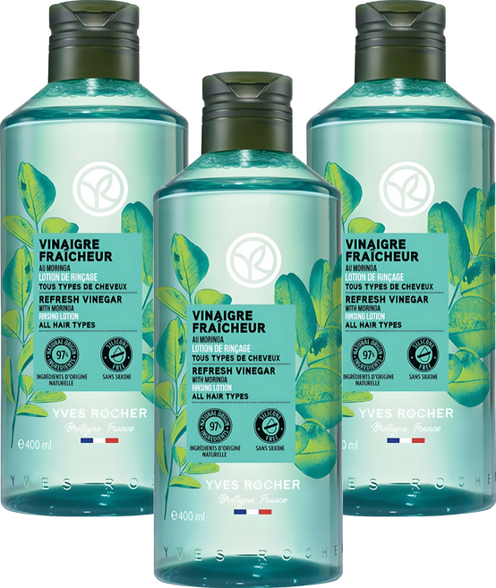 YVES ROCHER 伊夫黎雪 清新淨化辣木髮醋, 3個, 400ml