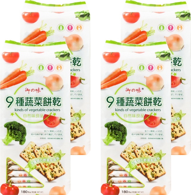 御之味 9種蔬菜餅乾 自然美味, 180g, 4袋