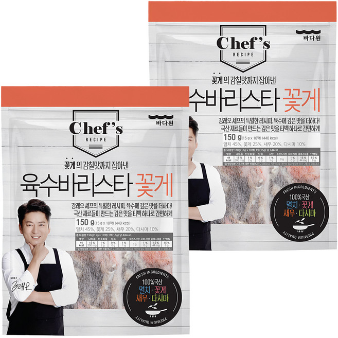 바다원 꽃게 국물용팩, 150g, 2개