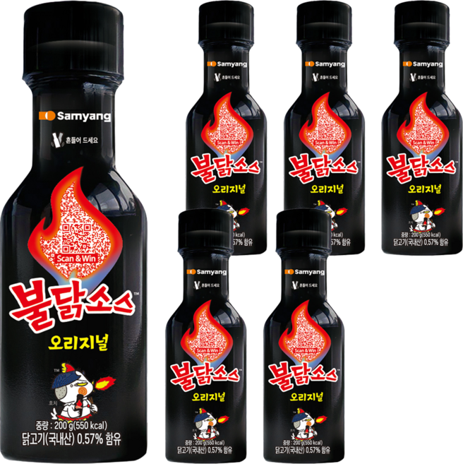 불닭 소스, 200g, 6개