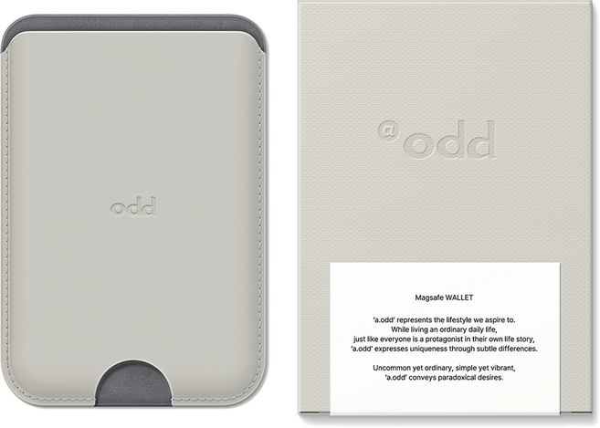 a.odd 口袋皮革MagSafe卡夾, 暗灰色, 1個