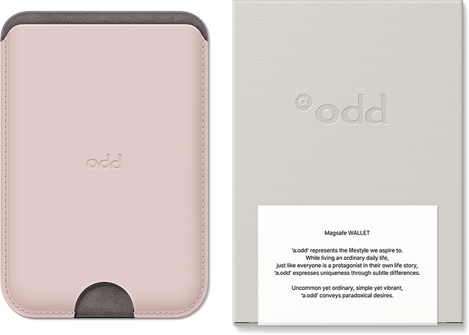 에이오드 포켓 가죽 맥세이프 카드 지갑, 어터 핑크, 1개