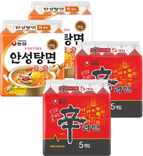 농심 안성탕면 125g 10p + 신라면 120g 10p, 1세트, 1개