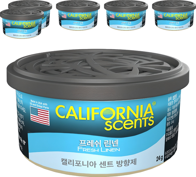 캘리포니아센트 방향제, 6개, 프레쉬 린넨
