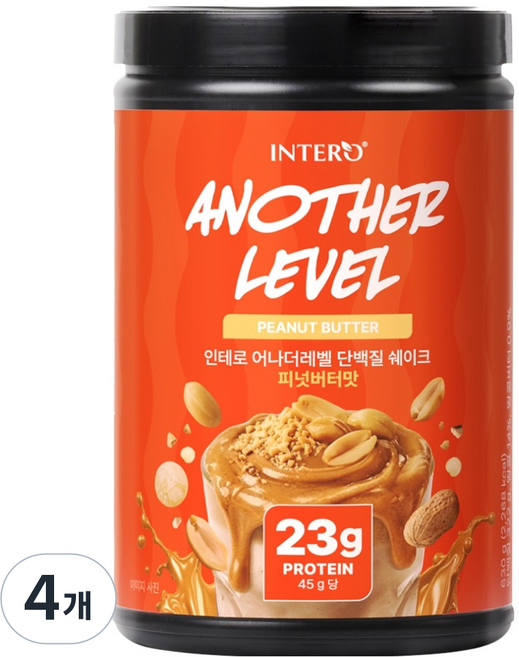 인테로 어나더레벨 단백질 쉐이크 피넛버터맛, 630g, 4개