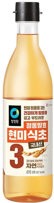 청정원 정통발효 현미 식초, 470ml, 1개