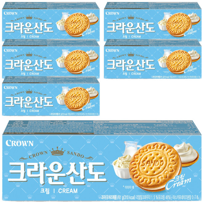 크라운산도 크림, 6개, 61g