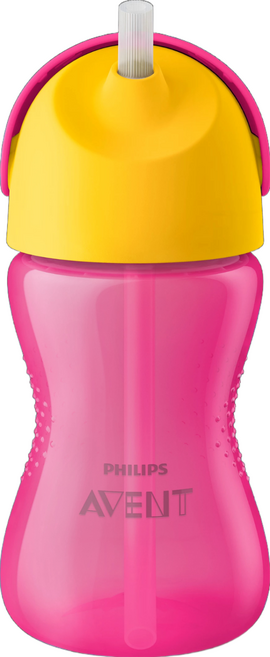 PHILIPS 飛利浦 AVENT 新安怡 防漏吸管杯 12個月以上, 粉色, 300ml, 1個