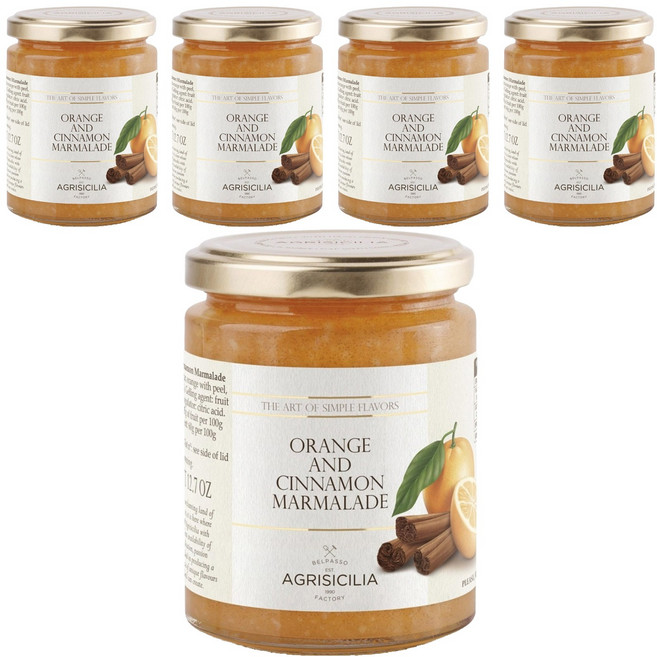 에그리시칠리아 오랜지 앤 시나몬 마멀레이드, 360g, 5개