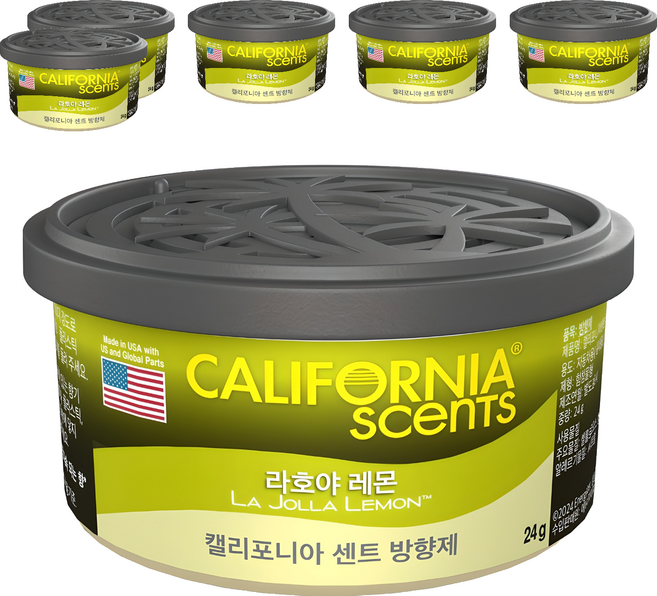 캘리포니아센트 방향제, 6개, 라호야 레몬