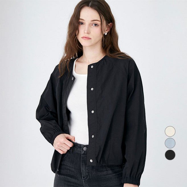 ELLE PARIS 노카라 경량 바람막이 자켓