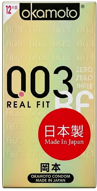 okamoto 岡本 衛生套 003 REAL FIT, 1盒, 12入