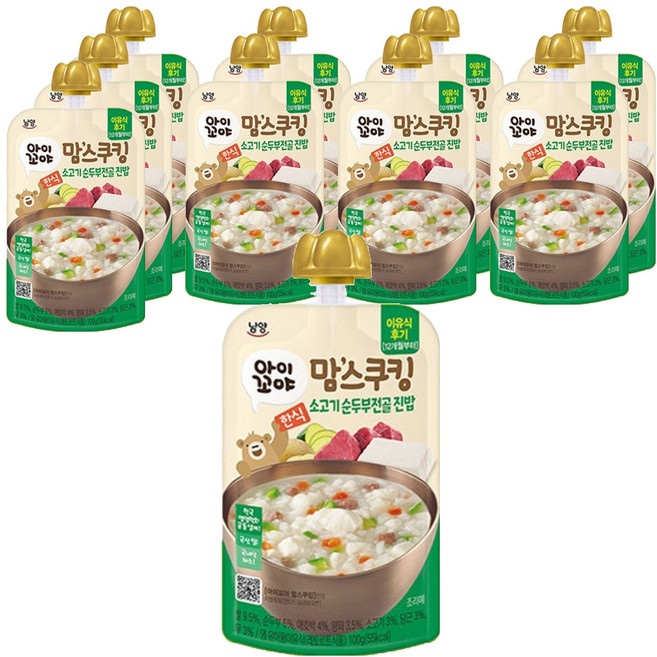 아이꼬야 맘스쿠킹 이유식, 100g, 10개, 순두부찌개 진밥