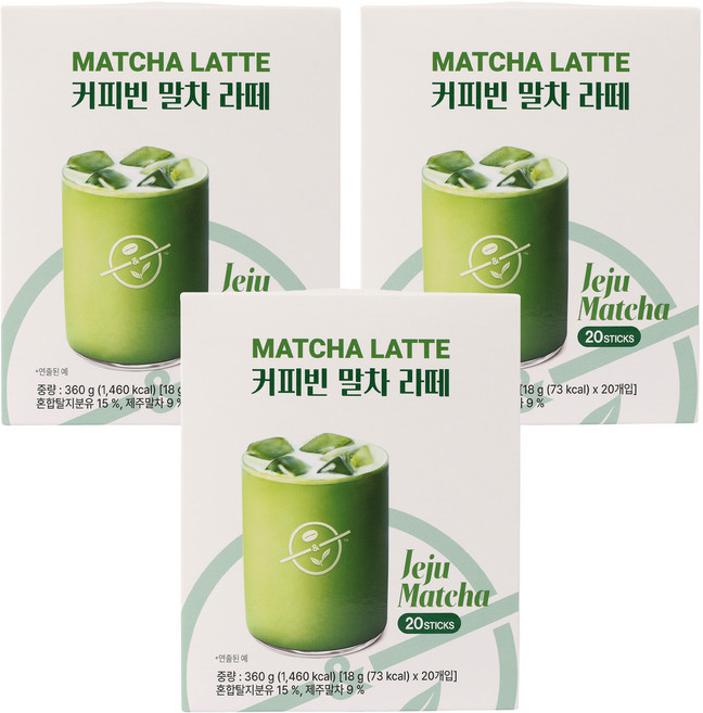 커피빈 말차 라떼, 18g, 3개, 20개입