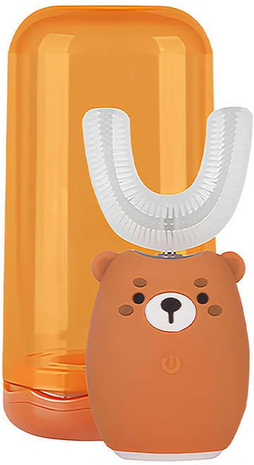 Luveta 樂唯他 U型牙套式兒童電動牙刷 6-12歲, LUV-TB001BB, 棕色小熊, 1個