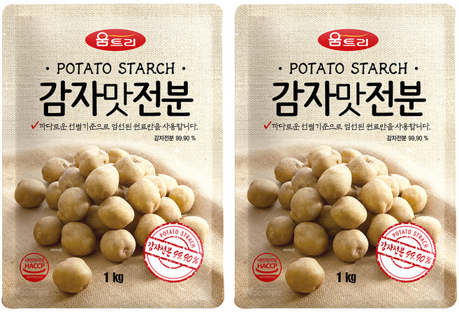 WOOMTREE 馬鈴薯澱粉, 1kg, 2個