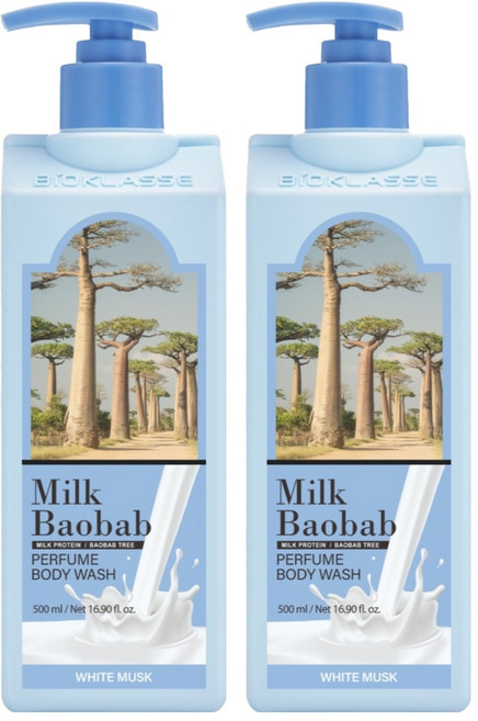 밀크바오밥 퍼퓸 바디워시 화이트머스크, 500ml, 2개