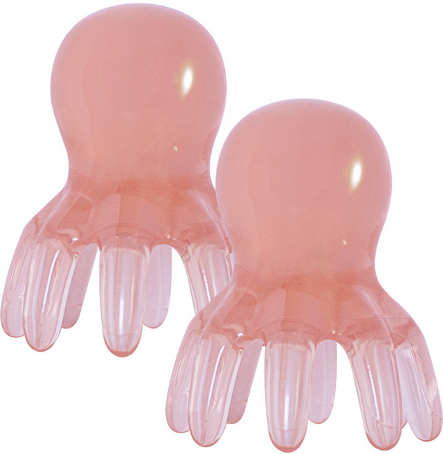 굿굿샵 문어 두피 괄사 마사지기, 2개, 핑크