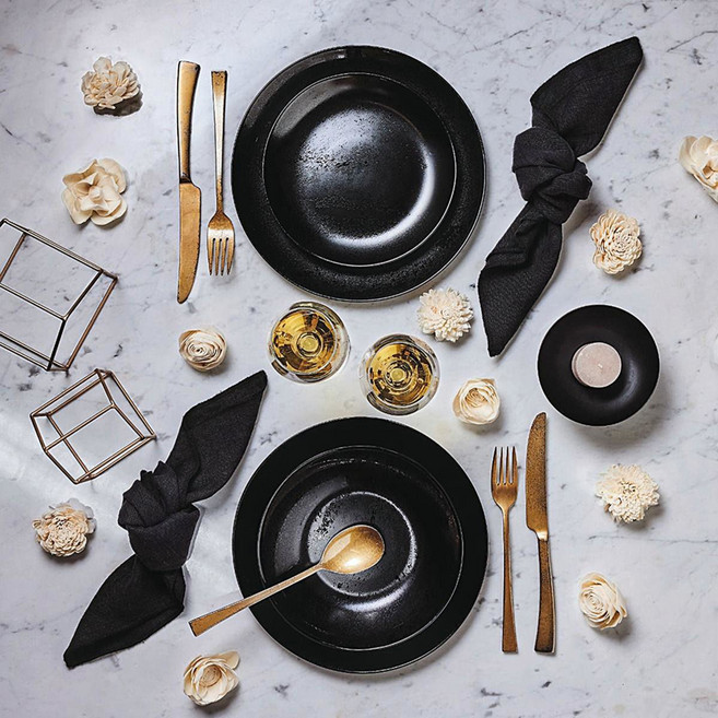 Luminarc 樂美雅 Diana 餐盤組, 黑色, 1套, 19cm(2件) + 20cm(2件) + 25cm(2件)