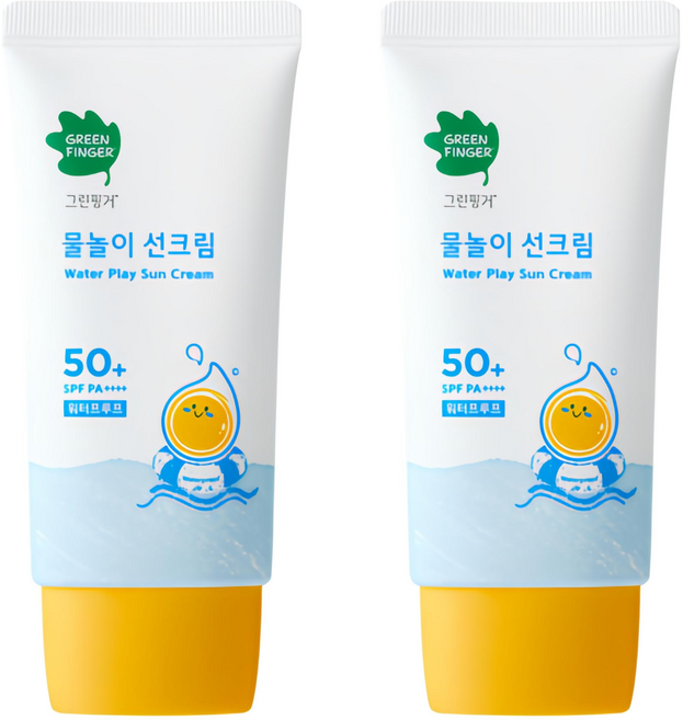 그린핑거 물놀이 유아 선크림 워터프루프 SPF50+ PA++++, 50ml, 2개