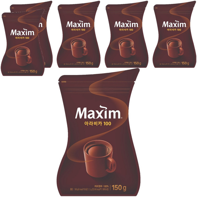 맥심 아라비카 100 원두 커피믹스, 150g, 1개입, 6개