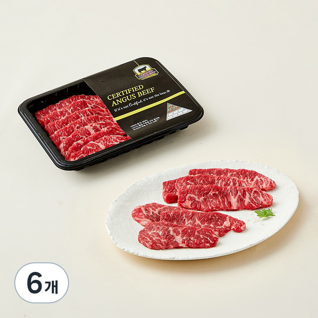 CAB 인증 미국산 앵거스 본갈비살 구이용 (냉장), 300g, 6개