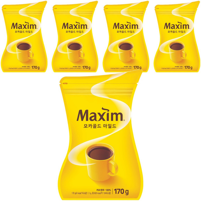 맥심 모카골드 마일드 커피믹스, 170g, 1개입, 5개