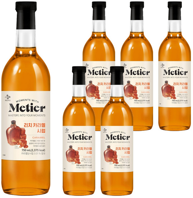 메티에 리치카라멜향시럽, 6개, 750ml