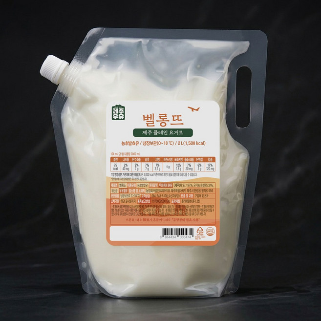 삼양제주우유 벨롱뜨 제주 플레인 요거트, 2L, 1개입, 1개