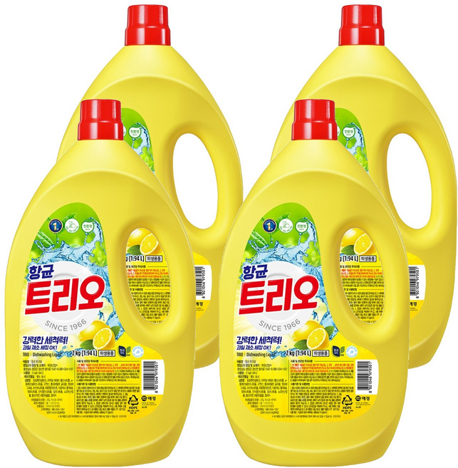 트리오 향균 주방세제, 2kg, 4개