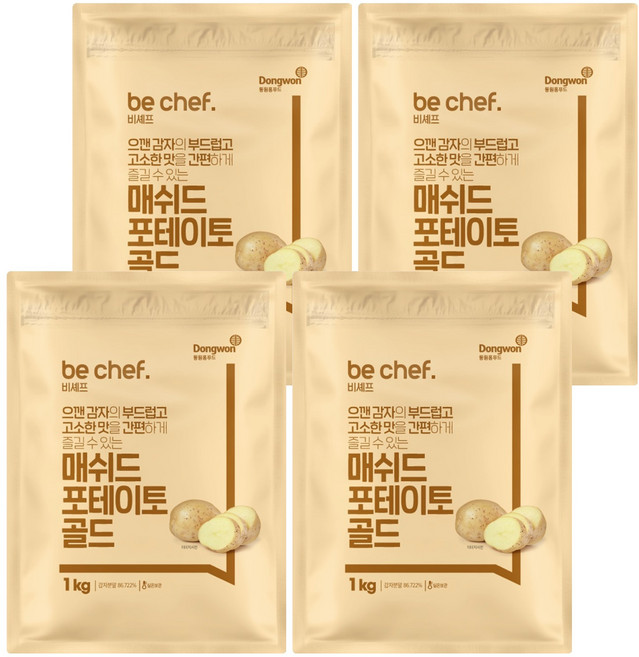 비셰프 동원홈푸드 매쉬드 포테이토 골드, 4개, 1kg