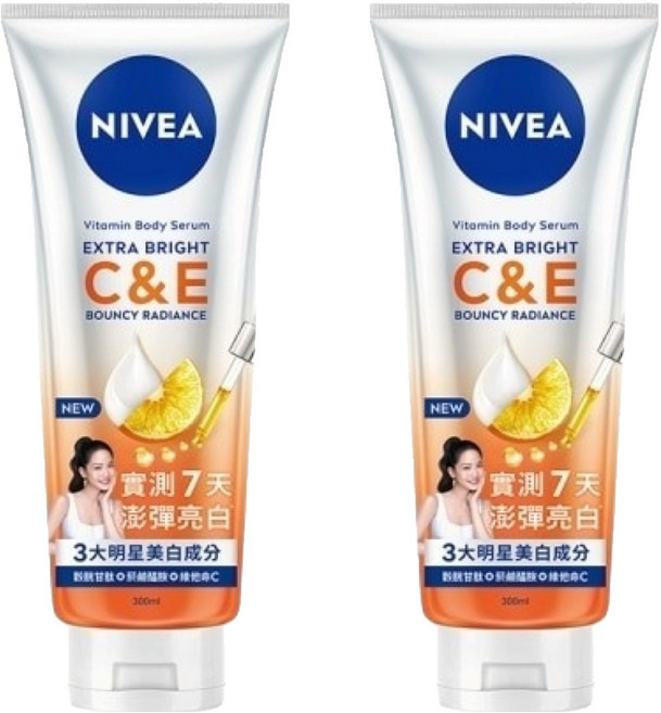 NIVEA 妮維雅 超能果萃澎彈亮白精華凝乳, 2個, 300ml