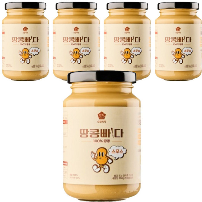 Ogamsiktak 細滑花生醬, 260g, 5罐