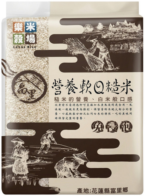 樂米穀場 花蓮富里軟Q糙米, 2.5kg, 1包