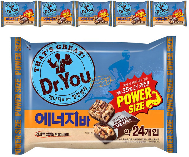 닥터유 에너지바 파워사이즈, 337g, 6개