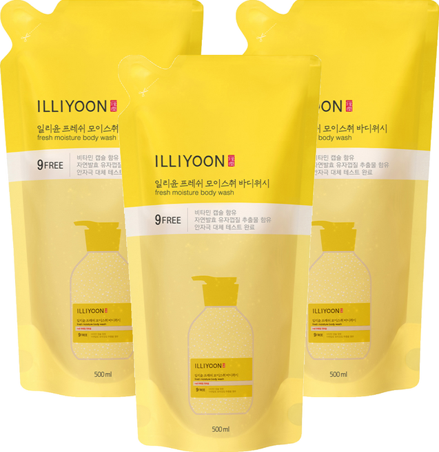 일리윤 프레쉬 모이스춰 바디워시 리필, 500ml, 3개