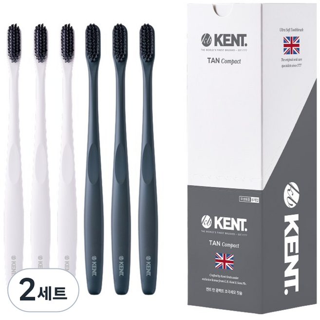 켄트 탄 콤팩트 초극세모 칫솔 2종 x 3p 세트, 6개입, 2세트