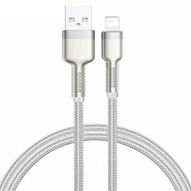 Baseus 倍思 金屬卡福樂 IOS數據線 2.4A, 1m, 墨綠, 1條
