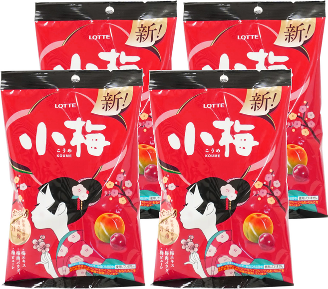 LOTTE 樂天 小梅 梅子風味糖, 56.7g, 4袋