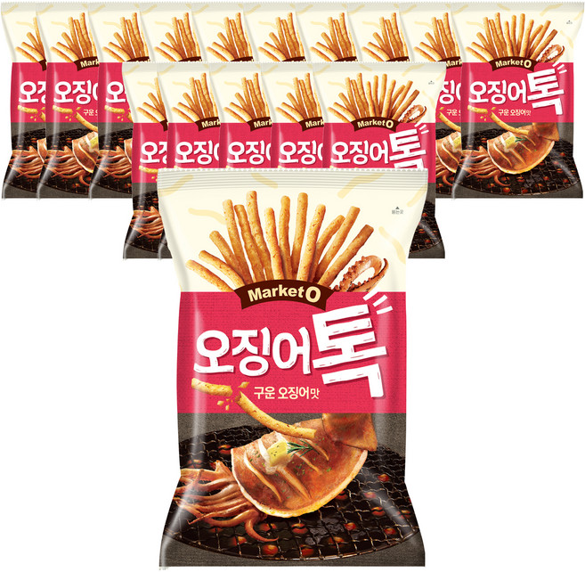 Market O Market O香烤魷魚薯條餅乾, 80g, 16包