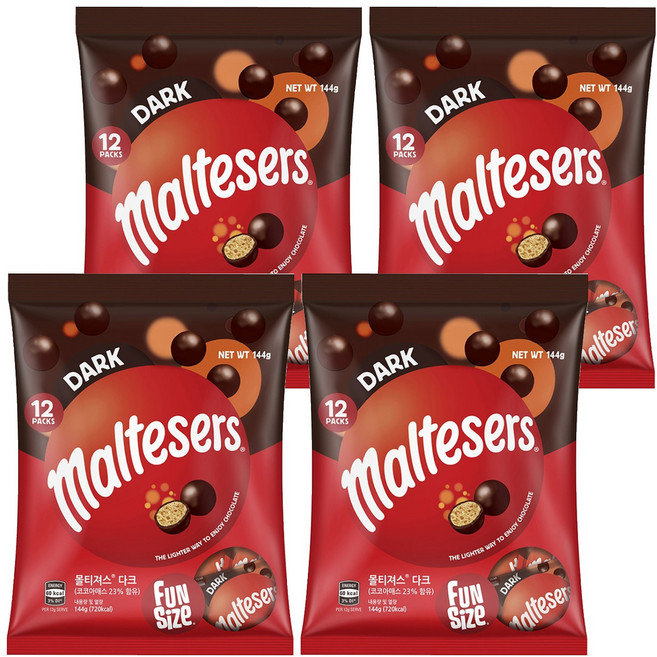 maltesers 麥提莎 麥芽脆心巧克力, 144g, 4包