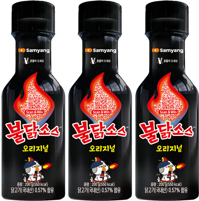 불닭 소스, 200g, 3개