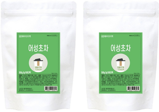 아이앤티 어성초차 티백 텀블러용, 2개, 100개입, 3g