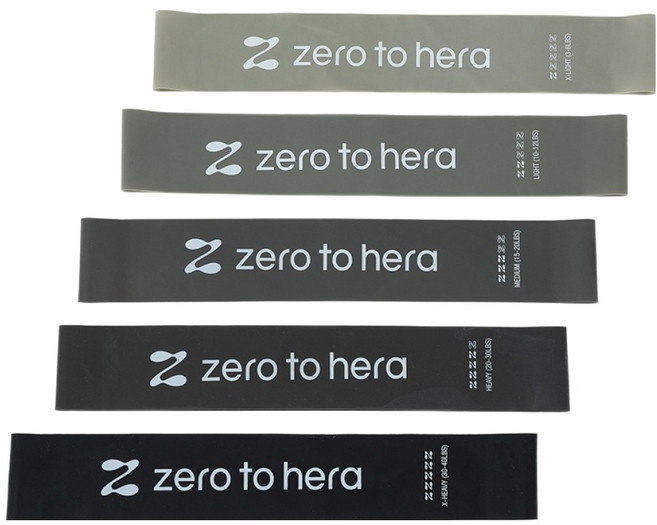 제로투헤라 루프밴드 라텍스 탄성 운동 고무 밴드 5종 세트, 혼합색상, 1세트