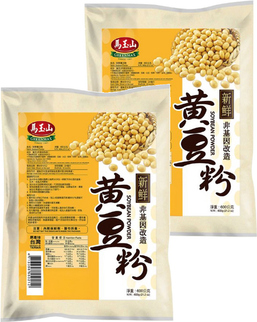 馬玉山 新鮮黃豆粉, 600g, 2包