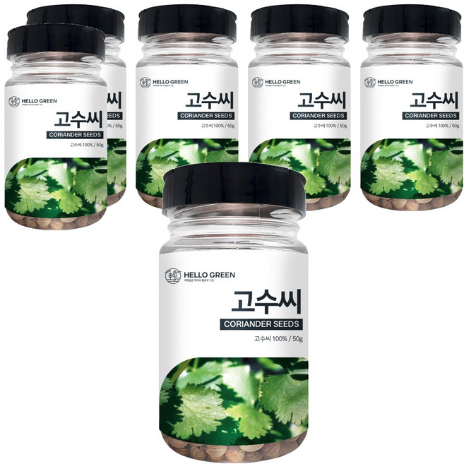 헬로우그린 고수씨 코리앤더 씨드 통, 6개, 50g