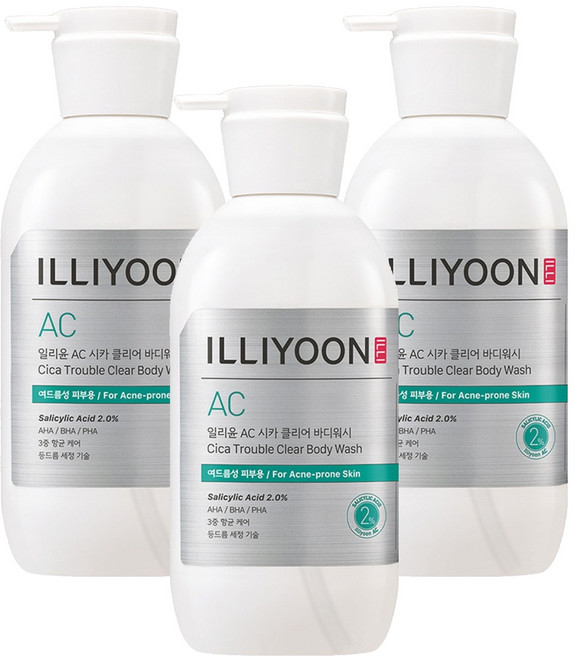 일리윤 AC 시카 클리어 바디워시, 400ml, 3개