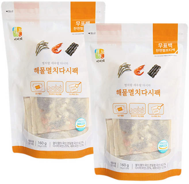 석하 해물 멸치 다시팩 10p, 160g, 2개