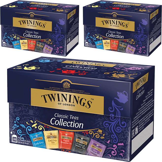 트와이닝 클래식 차 컬렉션 티백, 2g, 20개입, 3개