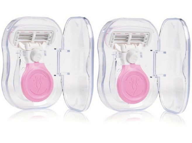 헤라진 여성용 겨드랑이 다리제모 휴대용 면도기, 2개, 1개입